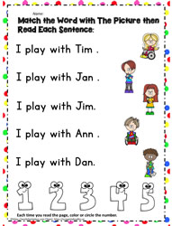 Kindergarten Word Activities